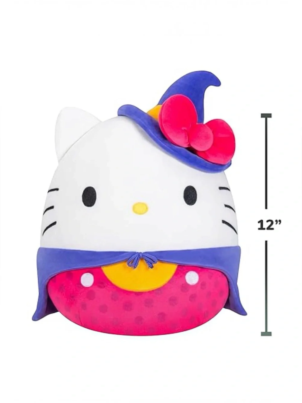 Squishmallows White Plush with Purple Hat and Pink Bow
